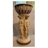 Figural Pedestal Vase with Three Maidens