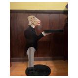 Carved Wooden Butler Stand with Tray