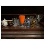Glassware and Ceramic Hone Jar Lot