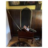Wooden Magazine Stand and 32" Metal Fireplace