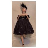 18" Porcelain Fashion Doll in Black Lace