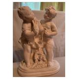 Plaster Sculpture of Two Children