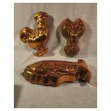 Three Copper Baking Molds