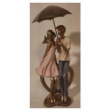Rosin Figure of Couple Under Umbrella