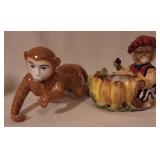 Two Decorative Monkey Figurines