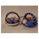 Porcelain Baskets With Decorative Eggs