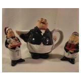 Restaurant Theme Teapot and Shakers Set
