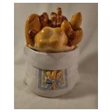 Ceramic Bread Basket Cookie Jar