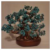 Decorative Rosin Bonsai Tree With Turquoise-