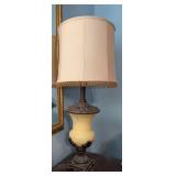 Ornate Table Lamp With Bronze Accents