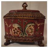 Painted Floral decorative Box with Lid
