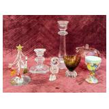 Decorative Glass Miniatures and Candle