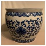 Blue and White Chinese Porcelain Fish Bowl 12