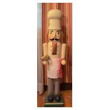 36" Wooden Chef Nutcracker With Tray