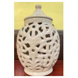 Ceramic Lattice Candle Holder with Lid