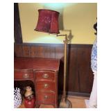 Brass-Toned Floor Lamp with Adjustable Arm, 5ft