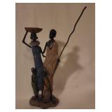 Rosin African Family Figures in Native Attire