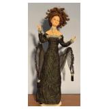 Porcelain Fashion Doll in Black Gown