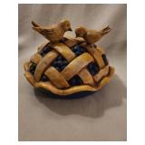 Pie Sculpture With Birds Topper