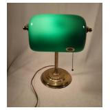 Bankerï¿½s Lamp With Green Glass Shade