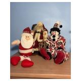 Santa and Gamecocks Clown Plush Figures Group