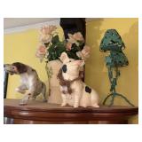 Decorative Dog, Pig Figurine, Floral Pot
