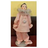 Pierrot Clown Doll and Merrythought Bear