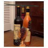 Wine Bottle Theme Glass-Top Table, 19ï¿½ Tall