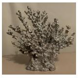 Silver-Colored Decorative Coral Sculpture