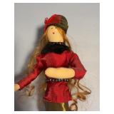 Handmade Cloth Fashion Doll on Sculpted Base