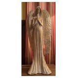 22" Tall Angel Sculpture With Metal Wings