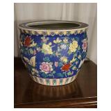 Chinese Floral Porcelain Fish Bowl Planter