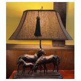 24" Table Lamp with Horse Sculptures