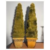 Faux Topiary Trees in Decorative Pots