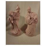 Pink Ceramic Asian-Style Figurines