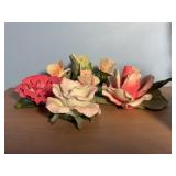 Capodimonte Porcelain Rose Floral Figurine