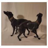 Metal Greyhound Dog Sculptures