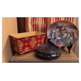 Decorative Group: Plate, Stand, Planter, Base