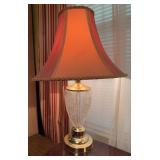 Cut Glass and Brass Table Lamp, 26 Inches