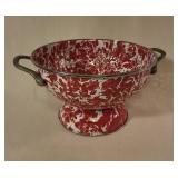 Threshold Red White Spiral Enamel Colander