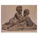 Decorative Rosin Statue of Children at Play