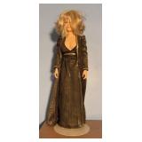 Blonde Fashion Doll in Gold Gown