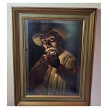 Western Portrait Painting on Velvet
