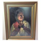 Painting on velvet native american women