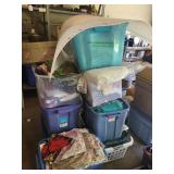 8 Totes Fabric, Scarves, Sewing Items