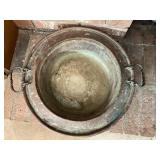 Large Hammered Copper Pot with Iron Handles