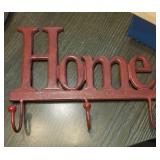 Metal "Home" Wall Hook Rack