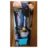 Closet Lot With Clothing, Tablecloths, Towels