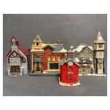 Porcelain Miniature Schoolhouse Lot