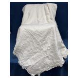 Vintage White Bed Coverlet, 82" x 100"